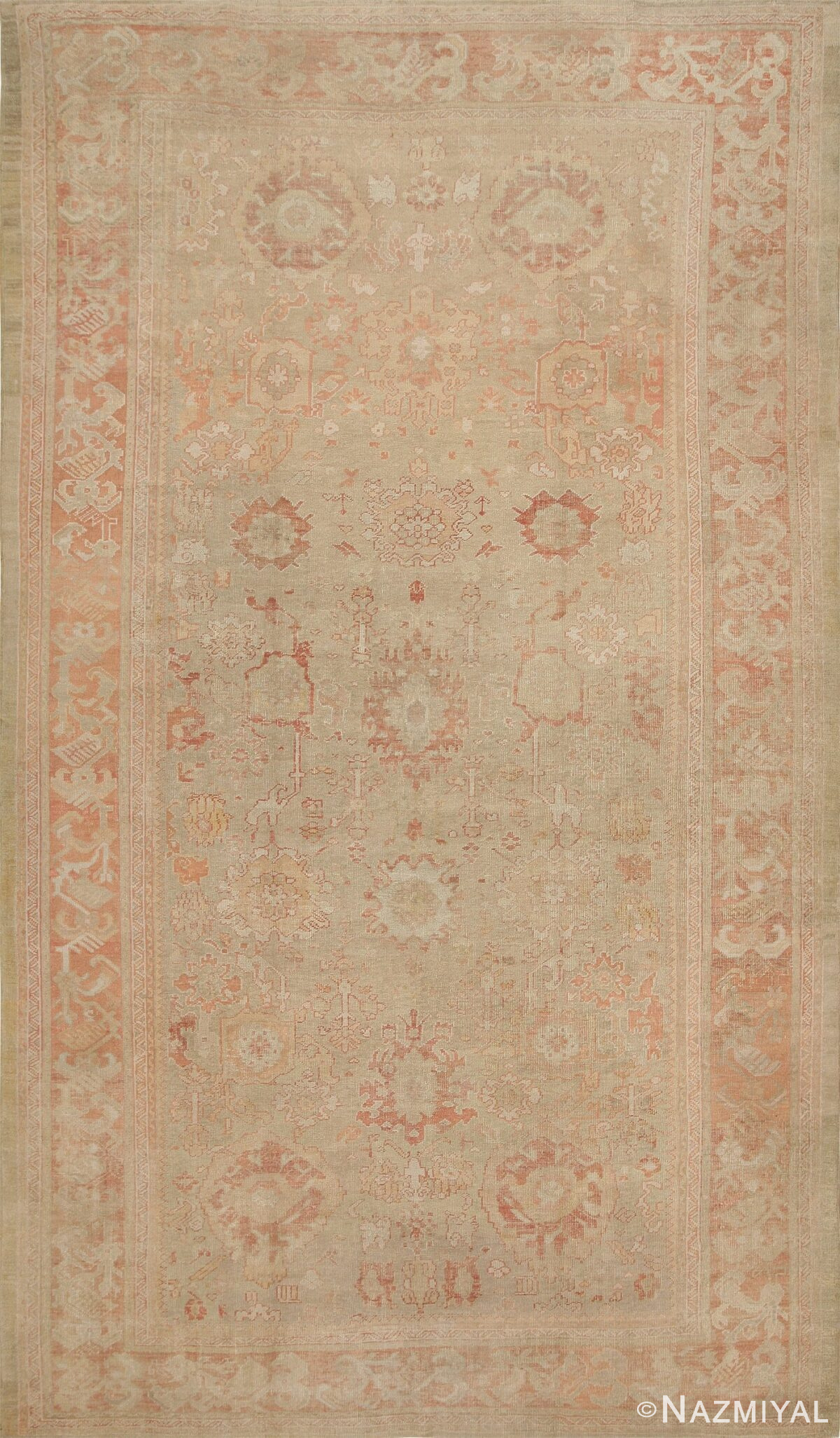 Antique Turkish Oushak Carpet 71268 by Nazmiyal Antique Rugs