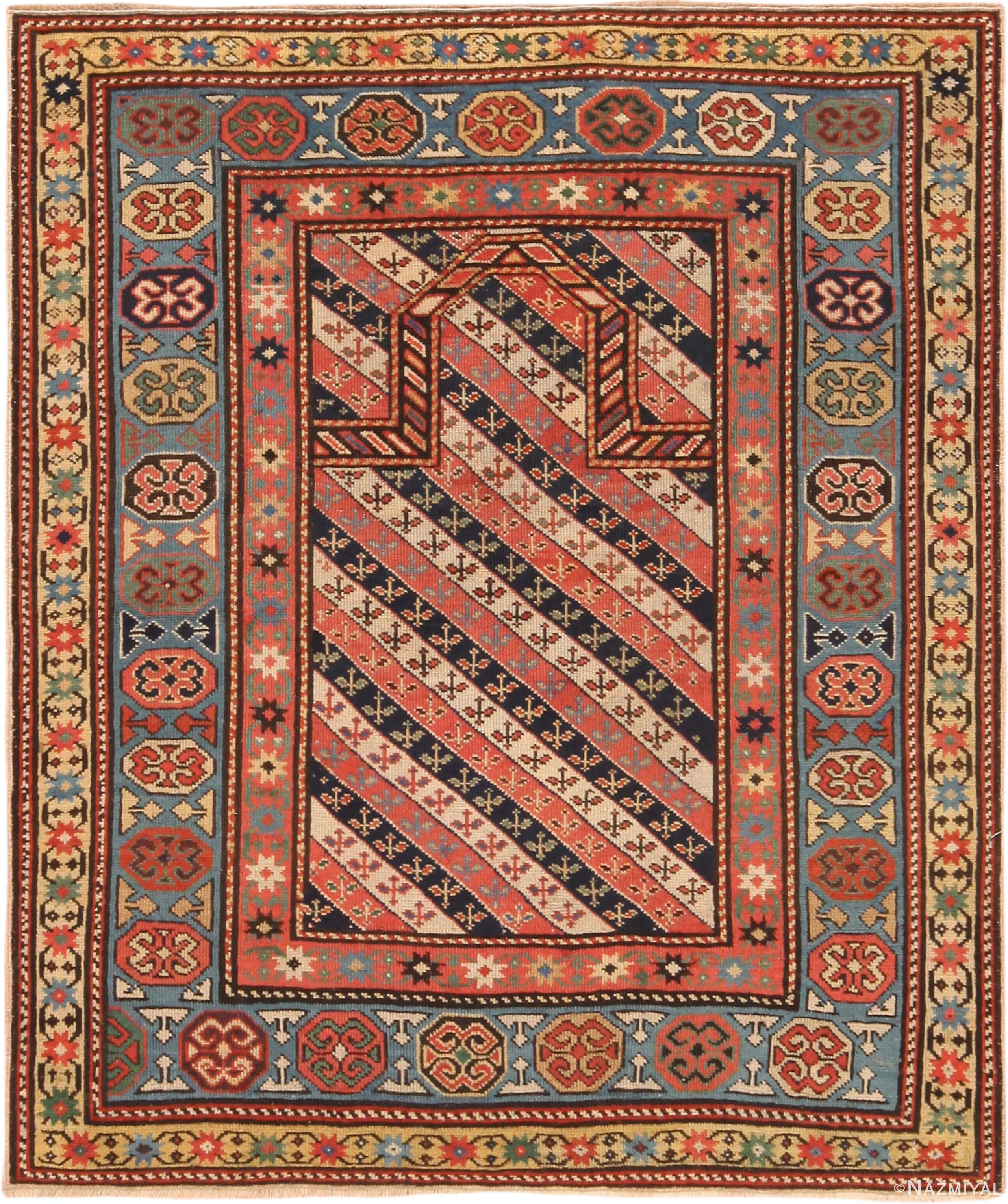 Eyecatching Antique Caucasian Kazak Rug 71283 by Nazmiyal Antique Rugs