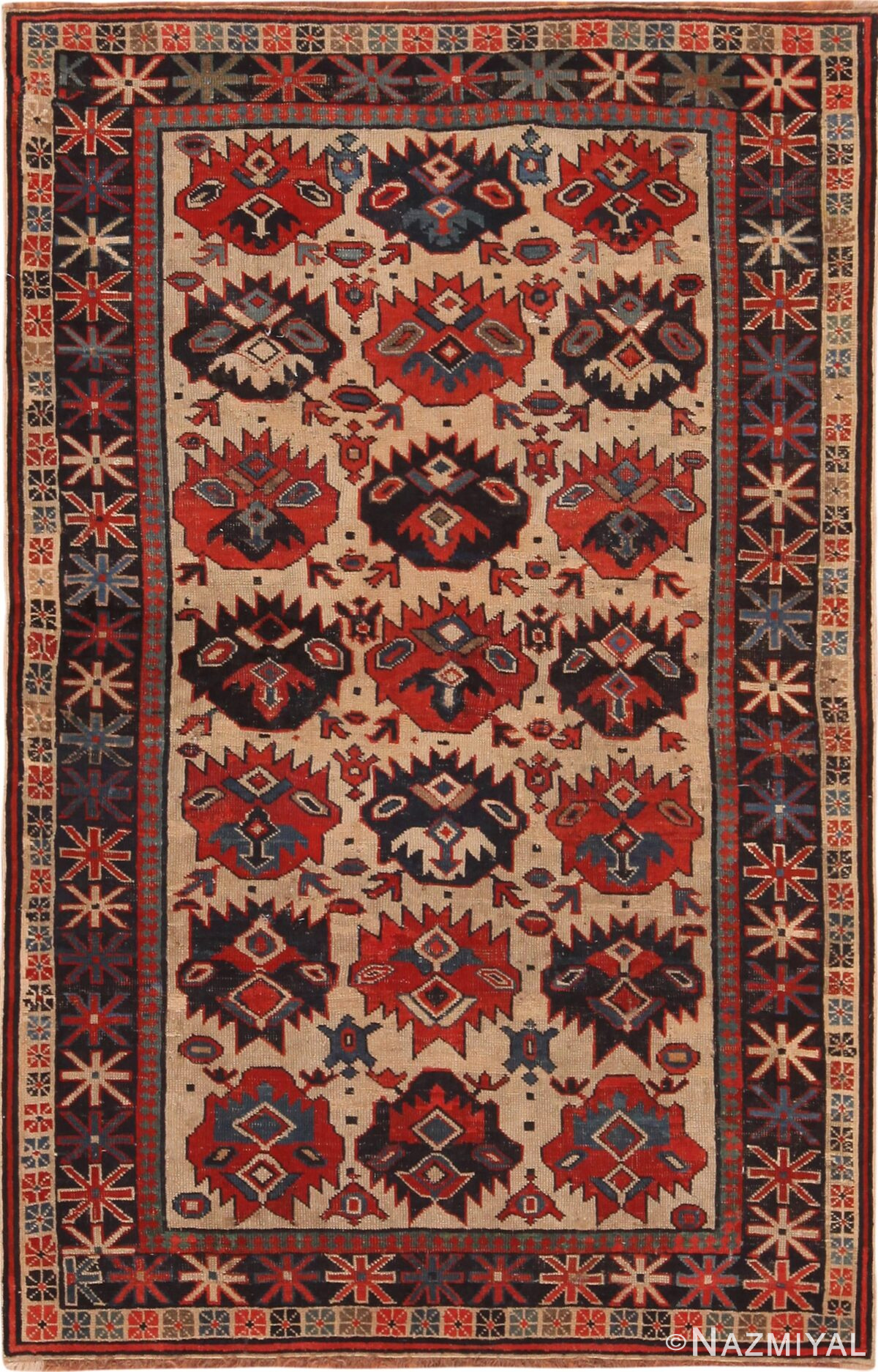 Majestic Antique Caucasian Kuba Rug 71279 by Nazmiyal Antique Rugs