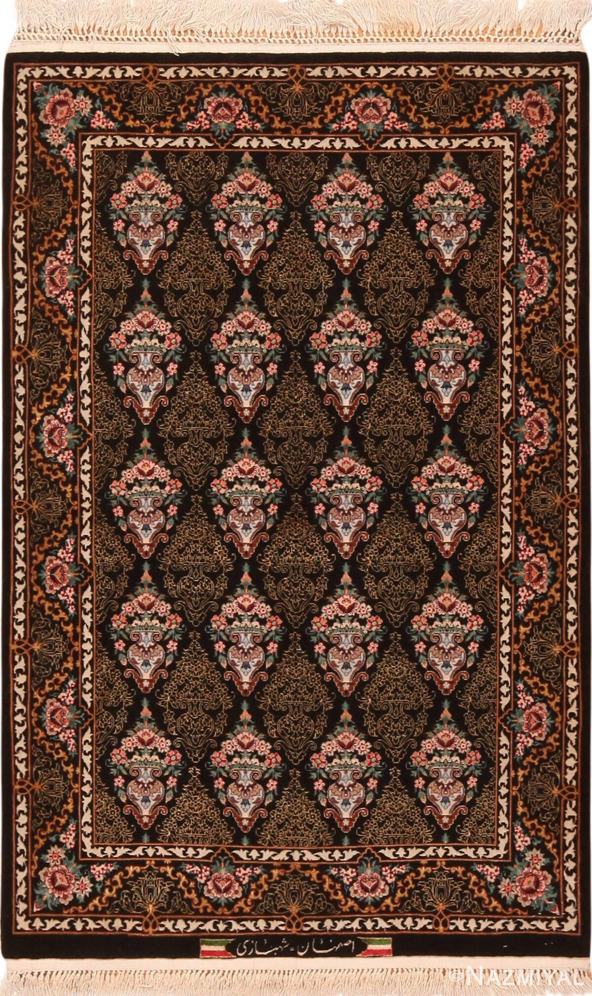Splendid Vintage Persian Isfahan Shahbazi Rug 71197 by Nazmiyal Antique Rugs