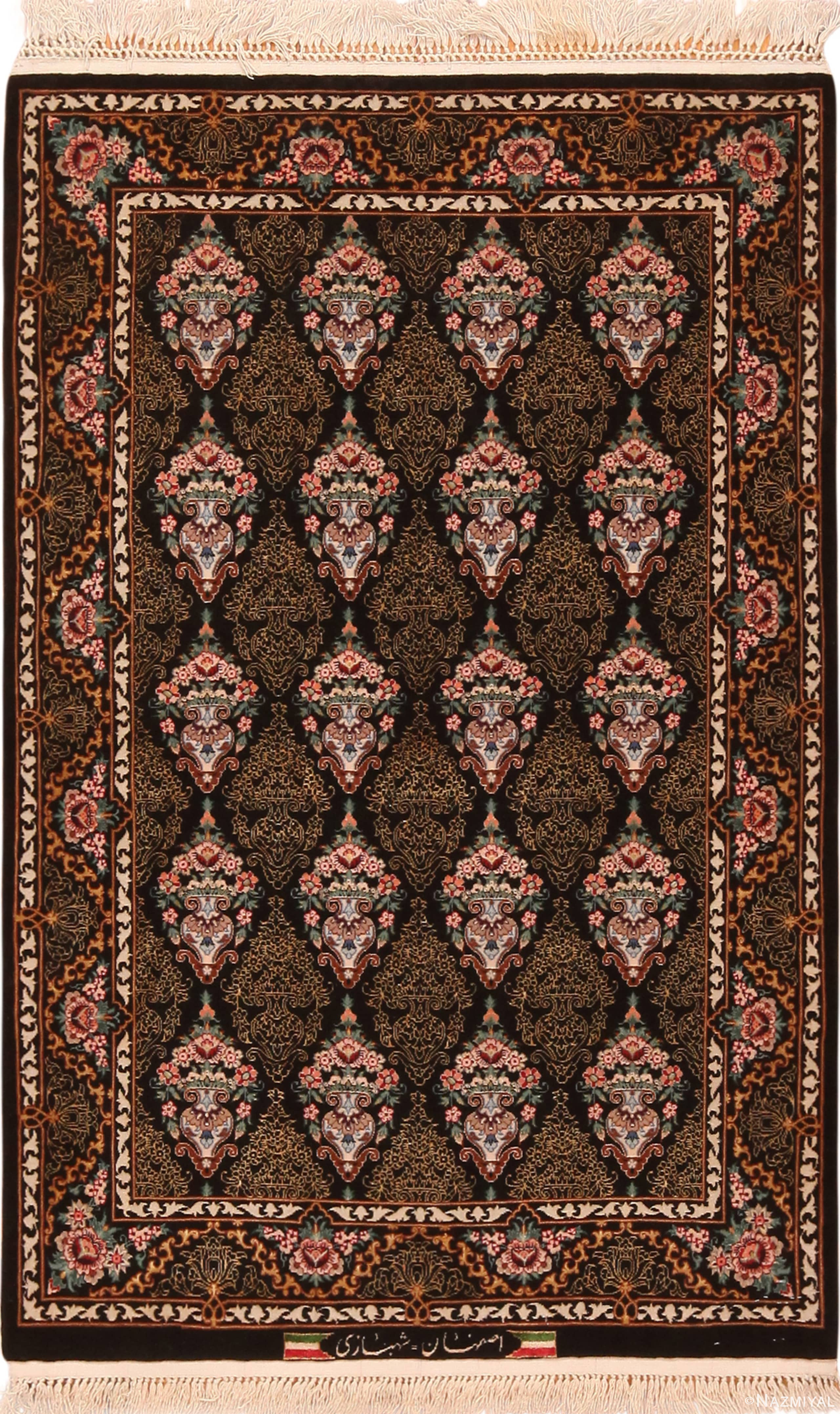 Splendid Vintage Persian Isfahan Shahbazi Rug 71197 by Nazmiyal Antique Rugs