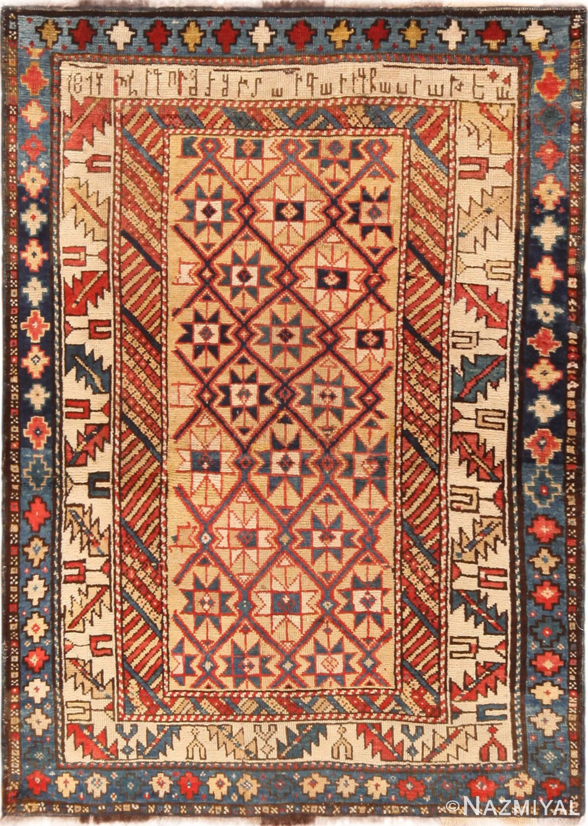 Striking Antique Caucasian Kuba Rug 71240 by Nazmiyal Antique Rugs