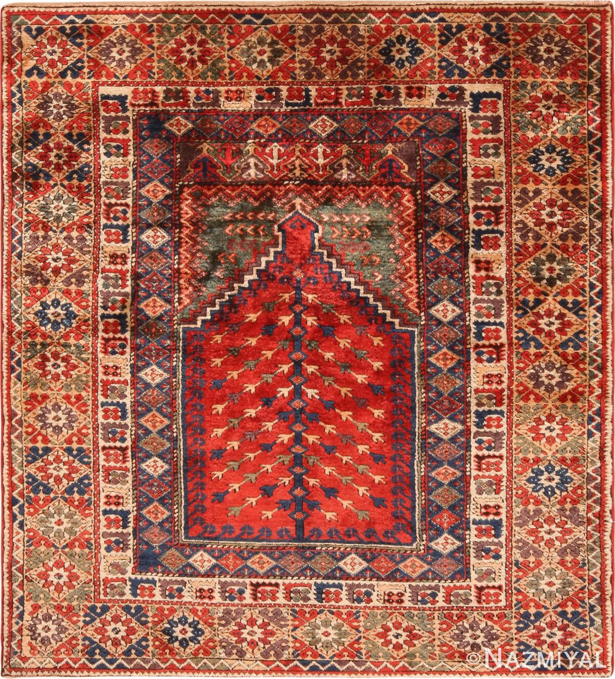 Antique Turkish Konya Prayer Rug 71244 by Nazmiyal Antique Rugs