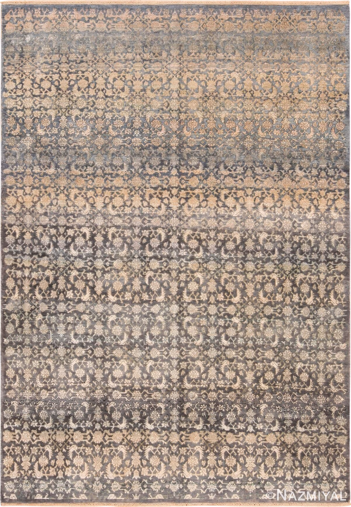 Modern Contemporary Silk Wool Rug 60920 by Nazmiyal Antique Rugs