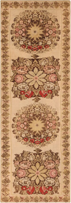 Antique Flat Woven Bessarabian Kilim Runner Rug 71327 by Nazmiyal Antique Rugs