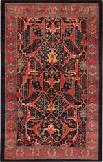 Large Antique Persian Garous Bidjar Blue Background Rug 71343 by Nazmiyal Antique Rugs