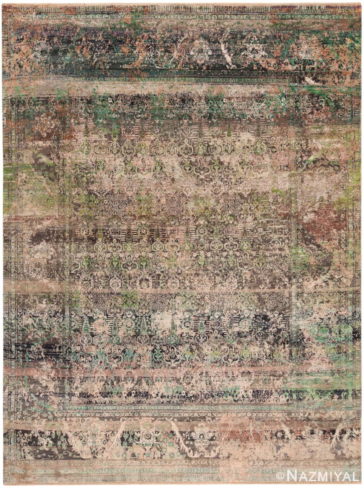 17th Century Isfahan Design Modern Silk And Wool Rug 60959 by Nazmiyal Antique Rugs