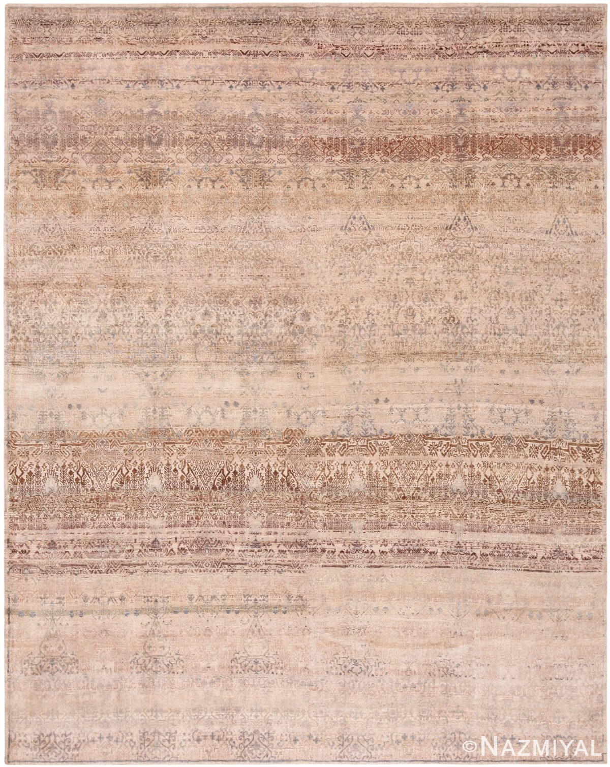 Contemporary Oriental Silk And Wool Area Rug 60958 by Nazmiyal Antique Rugs