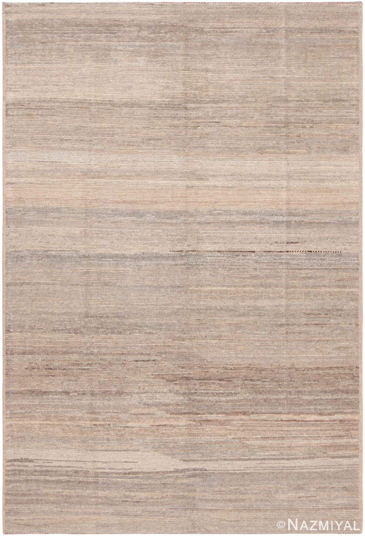 Decorative Soft Color Modern Distressed Area Rug 60951 by Nazmiyal Antique Rugs