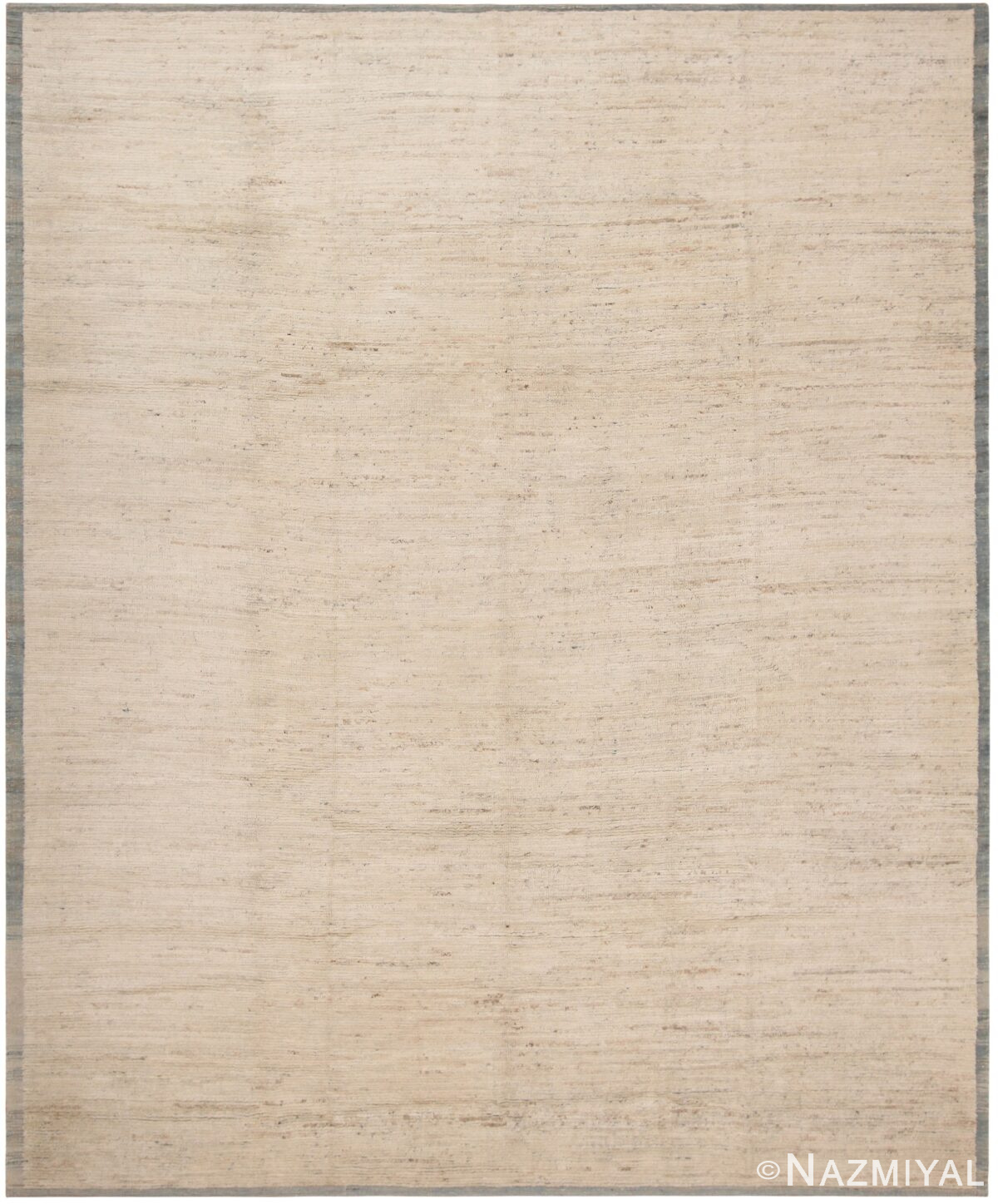 Room Size Cream Modern Distressed Rug 60939 by Nazmiyal Antique Rugs