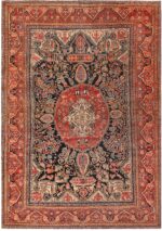 Antique Persian Sarouk Farahan Area Rug 71378 by Nazmiyal Antique Rugs