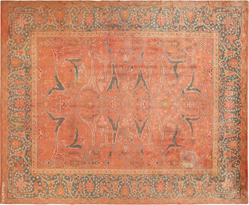 Antique Turkish Oushak Rug Antique Valentines Day Turkish Oushak Rug 70876 by Nazmiyal Antique Rugs