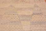 Close Up Of Cream Color Oversized Modern Distressed Decorative Rug 60945 by Nazmiyal Antique Rugs