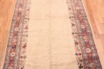 Close Up Ivory Antique Persian Sultanabad Runner Rug 50412 Nazmiyal