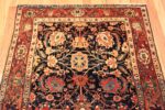 Detail Of Blue Background Antique Persian Sarouk Farahan Rug 71307 by Nazmiyal Antique Rugs
