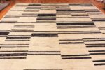Detail Of Ivory Background Modern Distressed Rug 60943 by Nazmiyal Antique Rugs