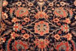 Detailed Of Blue Background Antique Persian Sarouk Farahan Rug 71307 by Nazmiyal Antique Rugs