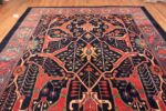 Detailed Of Large Persian Garous Bidjar Blue Background Rug 71343 by Nazmiyal Antique Rugs