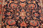 Details Of Blue Background Antique Persian Sarouk Farahan Rug 71307 by Nazmiyal Antique Rugs