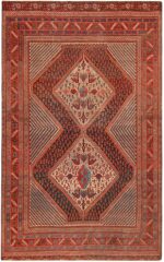 Geometric Antique Persian Qashqai Rug 71381 by Nazmiyal Antique Rugs