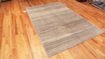 Side Of Decorative Soft Color Modern Distressed Area Rug 60951 by Nazmiyal Antique Rugs