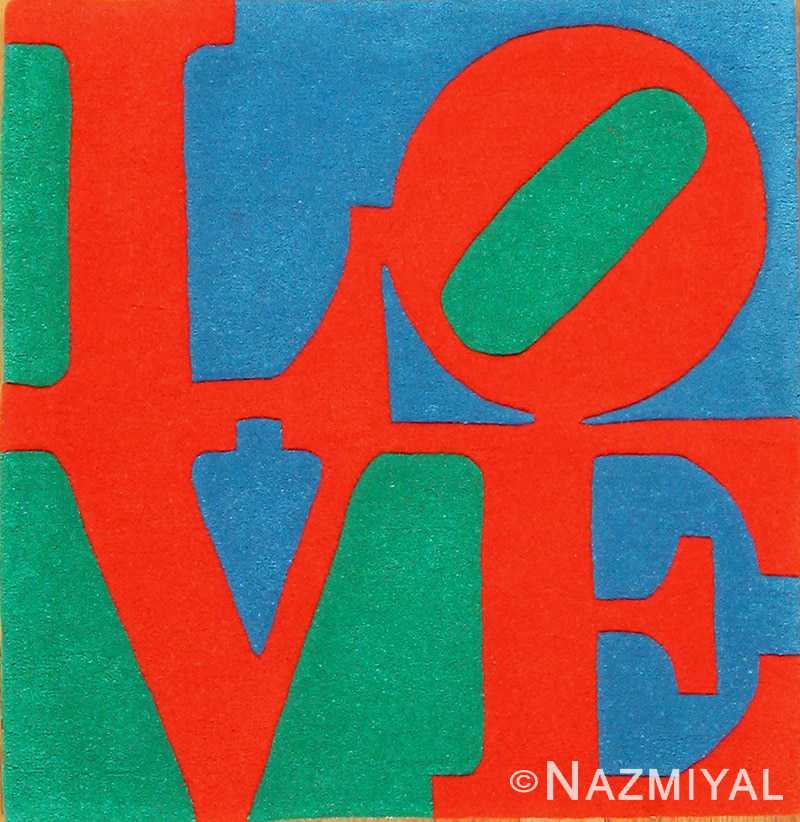 Valentine's Day Love Rug By Robert Indiana Valentine's Day Love Rug By Robert Indiana by Nazmiyal Antique Rugs