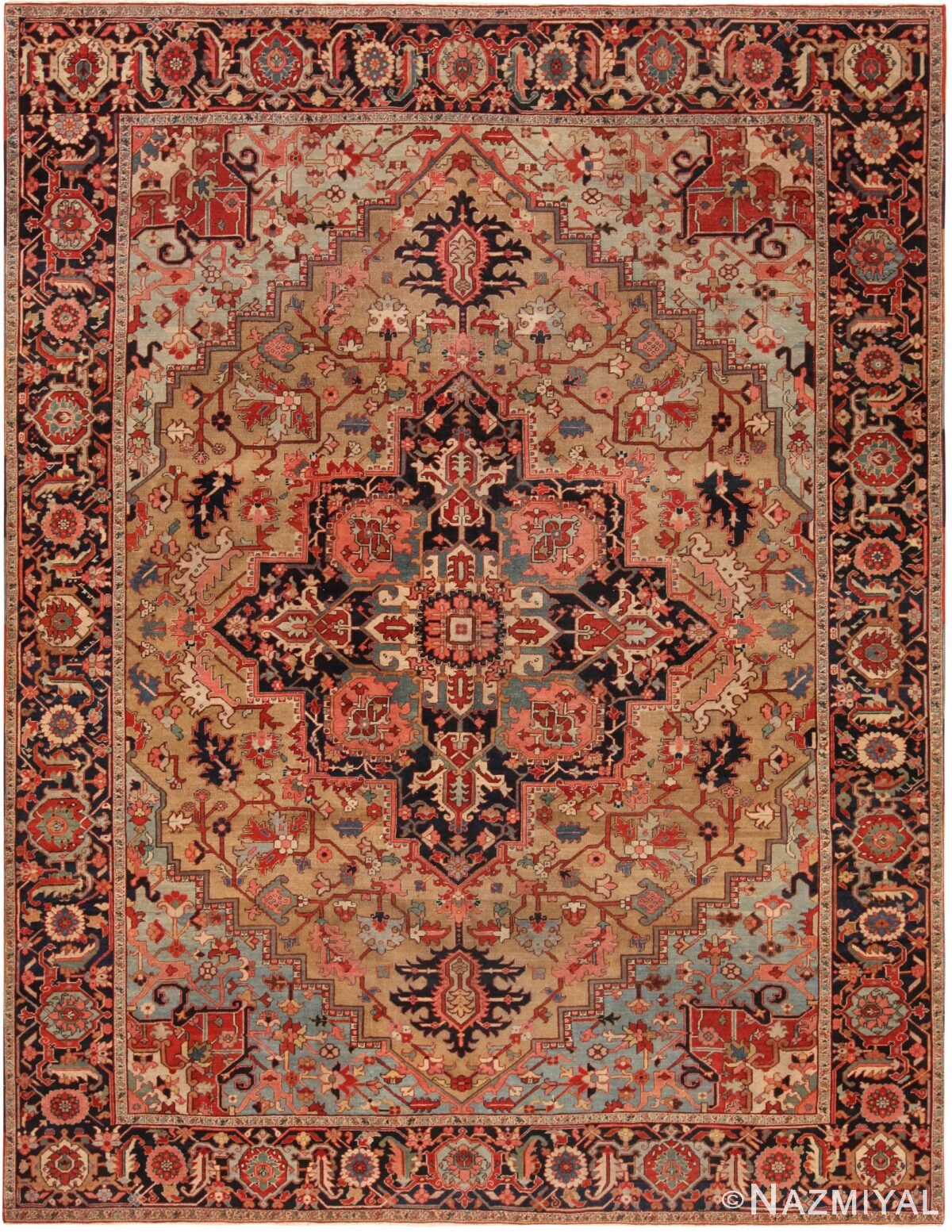 Antique Persian Serapi Area Rug 71370 by Nazmiyal Antique Rugs