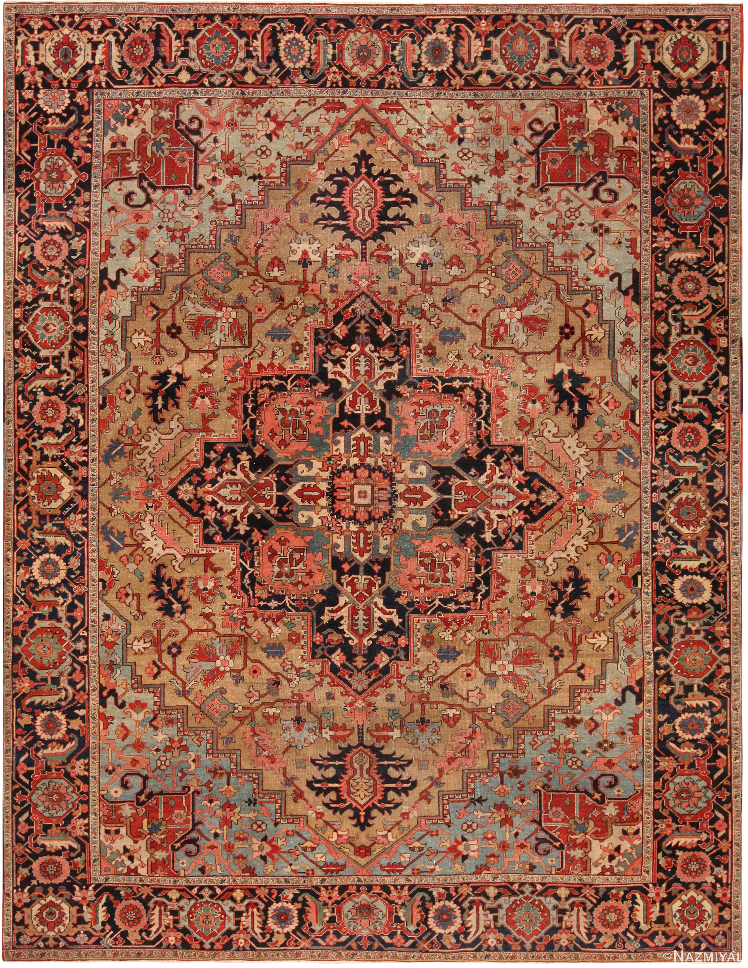 Antique Persian Serapi Area Rug 71370 by Nazmiyal Antique Rugs