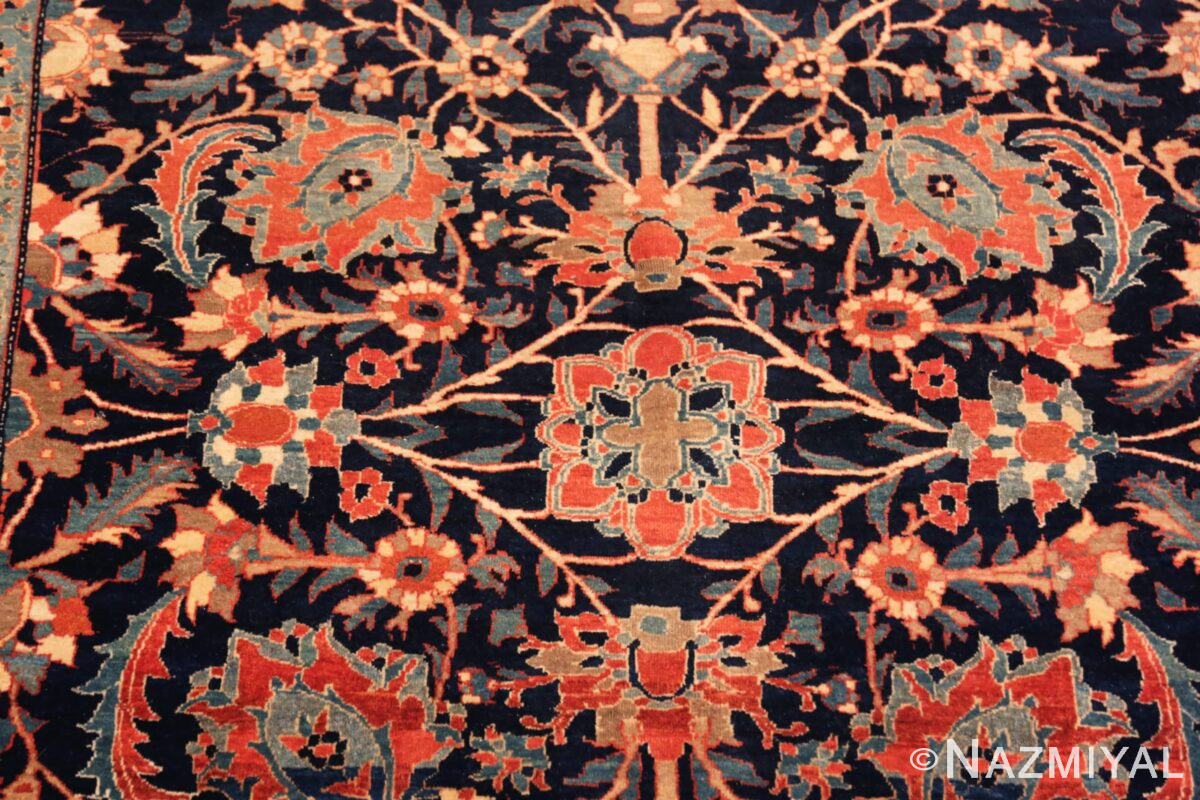 Blue Antique Persian Sarouk Farahan Rug 71307 Nazmiyal Antique Rugs