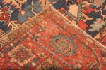 Back Of Blue Background Antique Persian Heriz Rug 71377 by Nazmiyal Antique Rugs