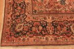 Corner Of Antique Persian Sarouk Medallion Area Rug 70815 by Nazmiyal Antique Rugs