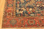 Corner Of Blue Background Antique Persian Heriz Rug 71377 by Nazmiyal Antique Rugs