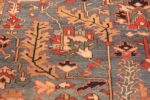 Detailed Of Blue Background Antique Persian Heriz Rug 71377 by Nazmiyal Antique Rugs