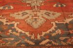 Detailed Of Room Size Antique Persian Serapi Rug 71416 by Nazmiyal Antique Rugs