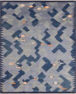 Fish Design Modern Swedish Inspired Rug 60991 by Nazmiyal Antique Rugs