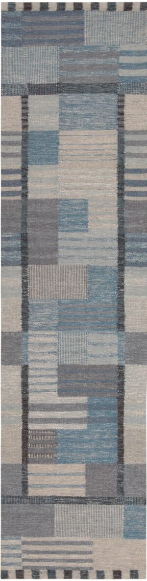 Geometric Modern Swedish Inspired Kilim Runner 60989 by Nazmiyal Antique Rugs