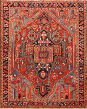 Small Antique Persian Heriz Rug 71415 by Nazmiyal Antique Rugs
