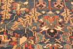 Texture Of Blue Background Antique Persian Heriz Rug 71377 by Nazmiyal Antique Rugs