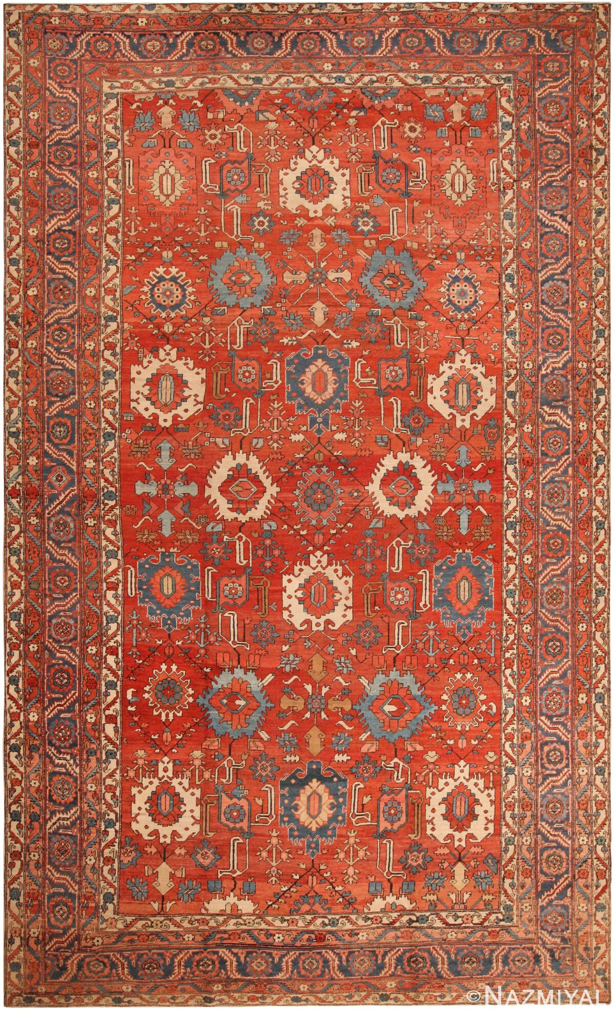 Antique Persian Heriz Rug 71419 by Nazmiyal Antique Rugs