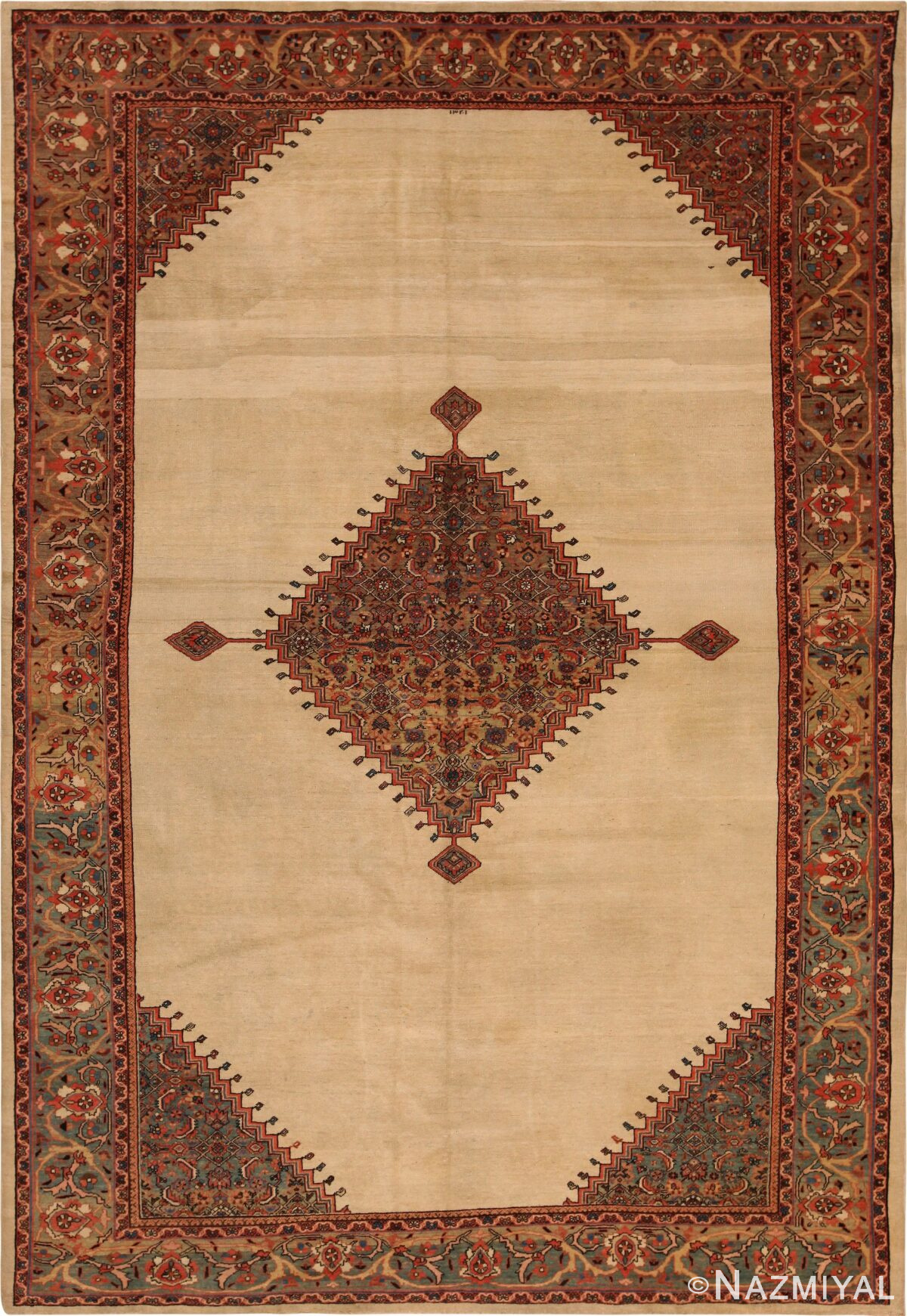 Antique Persian Sarouk Farahan Rug 71418 by Nazmiyal Antique Rugs