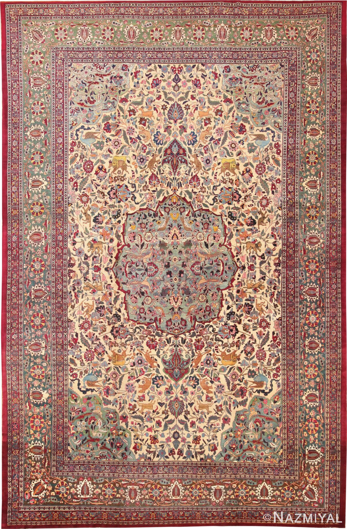 Antique Persian Tehran Rug 71383 by Nazmiyal Antique Rugs