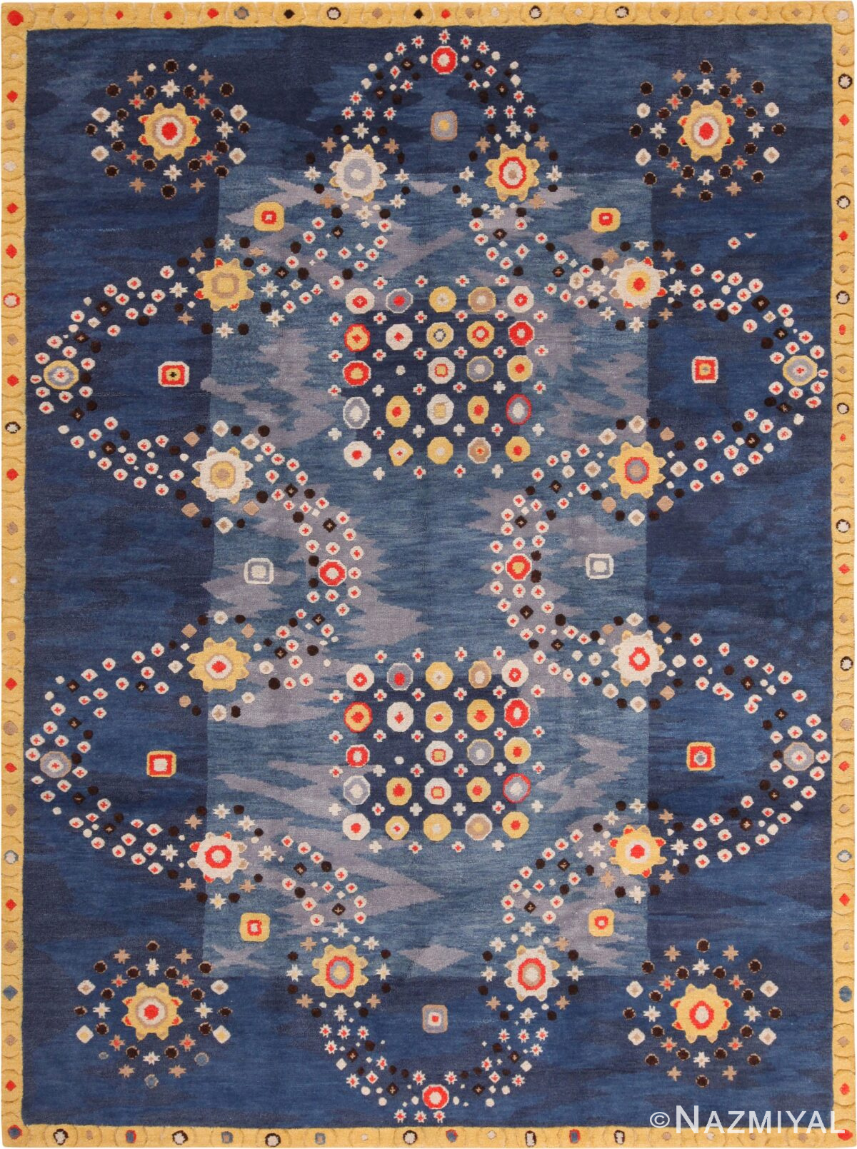 Silk And Wool Modern Swedish Inspired Rug 60992 by Nazmiyal Antique Rugs