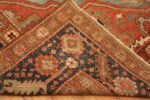Back Of Light Blue Background Antique Persian Serapi Rug 71469 by Nazmiyal Antique Rugs