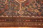 Border Of Blue Background Antique Persian Qashqai Rug 71457 by Nazmiyal Antique Rugs