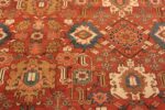 Close Up Of Oversized Antique Persian Heriz Serapi Rug 71458 by Nazmiyal Antique Rugs