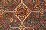 Detail Of Blue Background Antique Persian Qashqai Rug 71457 by Nazmiyal Antique Rugs