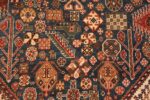 Detailed Of Blue Background Antique Persian Qashqai Rug 71457 by Nazmiyal Antique Rugs
