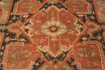 Detailed Of Light Blue Background Antique Persian Serapi Rug 71469 by Nazmiyal Antique Rugs