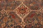 Details Of Blue Background Antique Persian Qashqai Rug 71457 by Nazmiyal Antique Rugs