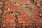 Details Of Light Blue Background Antique Persian Serapi Rug 71469 by Nazmiyal Antique Rugs
